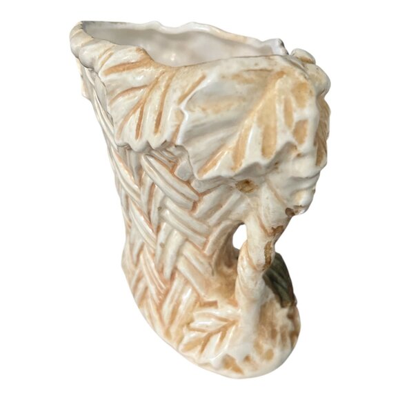 Vintage Norleans Ceramic Bud Vase – Wicker Basket with Bluebird – 4.5 x 3 in – J - Picture 4 of 7